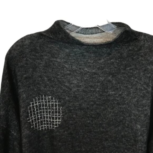 NWT XZY by Xiaoyan Lin Dark Gray 100% Pure Wool Abstract Modern Midi Dress NEW - Picture 3 of 6